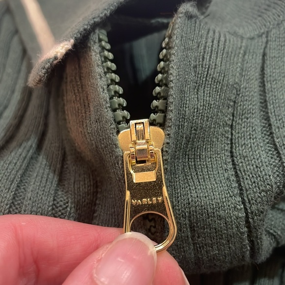 Varley Green Ribbed Napier Fitted Knit Polo Top - Picture 3 of 8